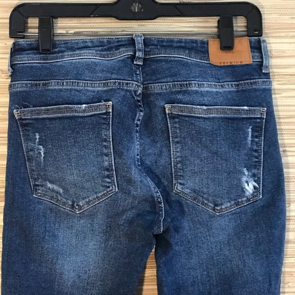 ZARA Z1975 Mid Rise Distressed Skinny Ankle Jeans - Picture 6 of 8
